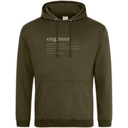 Teemarkable! Definition Of An Engineer Hoodie Olive Green / Small - 96-101cm | 38-40"(Chest)