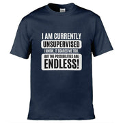 Teemarkable! I am Currently Unsupervised T-Shirt Navy Blue / Small - 86-92cm | 34-36"(Chest)