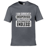 Teemarkable! I am Currently Unsupervised T-Shirt Dark Grey / Small - 86-92cm | 34-36"(Chest)
