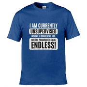 Teemarkable! I am Currently Unsupervised T-Shirt Royal Blue / Small - 86-92cm | 34-36"(Chest)