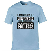Teemarkable! I am Currently Unsupervised T-Shirt Light Blue / Small - 86-92cm | 34-36"(Chest)
