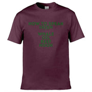 Teemarkable! St. Patricks How To Speak Irish T-Shirt Maroon / Small - 86-92cm | 34-36"(Chest)