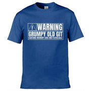 Teemarkable! Warning Grumpy Old Git T-Shirt Royal Blue / Small - 86-92cm | 34-36"(Chest)