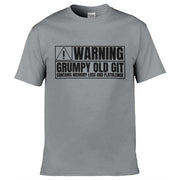 Teemarkable! Warning Grumpy Old Git T-Shirt Light Grey / Small - 86-92cm | 34-36"(Chest)