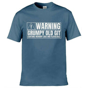 Teemarkable! Warning Grumpy Old Git T-Shirt Slate Blue / Small - 86-92cm | 34-36"(Chest)