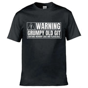 Teemarkable! Warning Grumpy Old Git T-Shirt Black / Small - 86-92cm | 34-36"(Chest)
