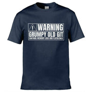 Teemarkable! Warning Grumpy Old Git T-Shirt Navy Blue / Small - 86-92cm | 34-36"(Chest)