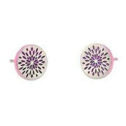 Ti2 Titanium Floral Print Stud Earrings - Pink