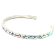 Ti2 Titanium Willow Bangle - Silver/Purple/Blue