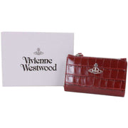 Vivienne Westwood Crocodile Slim Flap Card Holder - Burgundy