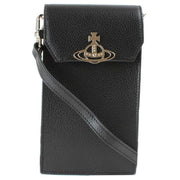 Vivienne Westwood Grain Leather Phone Bag - Black
