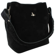 Vivienne Westwood Lottie Suede Small Shoulder Bag - Black
