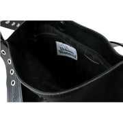 Vivienne Westwood Maxime Distressed Leather Small Crossbody Bag - Off Black