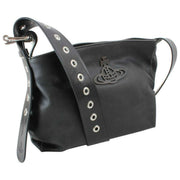 Vivienne Westwood Maxime Distressed Leather Small Crossbody Bag - Off Black