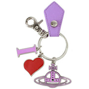 Vivienne Westwood Saffiano I Love Orb Keyring - Lilac