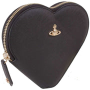Vivienne Westwood Saffiano New Heart Cross Body Bag - Black