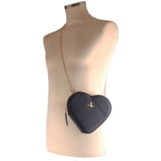 Vivienne Westwood Saffiano New Heart Cross Body Bag - Black