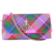 Vivienne Westwood Saffiano Print Mini Pouch Chain Bag - Candy Tartan Pink