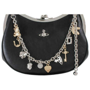 Vivienne Westwood Supple Leather Charm Frame Purse Handbag - Black