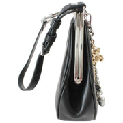 Vivienne Westwood Supple Leather Charm Frame Purse Handbag - Black