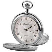 Woodford Twin Lidded Mechanical Pocket Watch - Silver