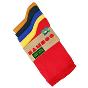 Bassin and Brown 5 Pack Plain Bamboo Socks - Red/Yellow/Sea Green/Blue/Mustard
