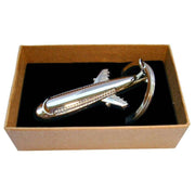 Bassin and Brown Airplane Key Ring - Silver