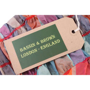 Bassin and Brown Arboretum Metalic Check Silk Scarf  - Pink/Turquoise/Beige