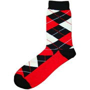 Bassin and Brown Argyle Socks - Black/Red/White