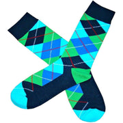 Bassin and Brown Argyle Socks - Blue/Green/Turquoise