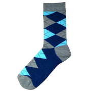 Bassin and Brown Argyle Socks - Grey/Navy/Light Blue