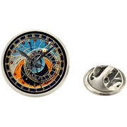 Bassin and Brown Astronomical Clock Lapel Pin - Blue/Navy