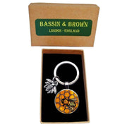 Bassin and Brown Bee Key Ring - Black/Yellow