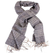 Bassin and Brown Bellonia Checked Wool Scarf - Grey/Charcoal