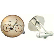 Bassin and Brown Bicycle Cufflinks - Black/White