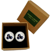Bassin and Brown Blackcurrant Cufflinks - Purple/White