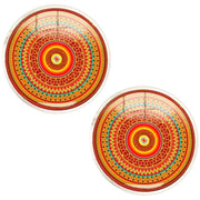Bassin and Brown Bohemian Swirl Cufflinks - Orange/Red/Green