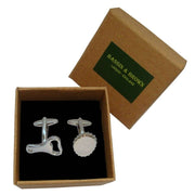 Bassin and Brown Bottle Opener and Cap Cufflinks - Silver