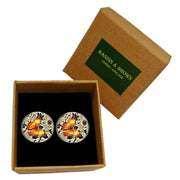 Bassin and Brown Butterfly Cufflinks - Yellow/Fawn