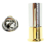 Bassin and Brown Cartridge Jacket Lapel Pin - Silver/Gold