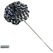 Bassin and Brown Checked Lapel Pin - Black/White
