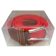 Bassin and Brown Chevron Stripe Elasticated Woven Belt - Red/White