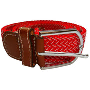 Bassin and Brown Chevron Stripe Elasticated Woven Belt - Red/White