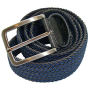 Bassin and Brown Chevron Stripe Woven Belt - Charcoal Grey/Blue
