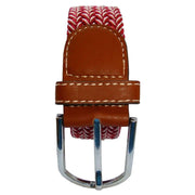 Bassin and Brown Chevron Woven Belt - Red/White