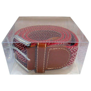 Bassin and Brown Chevron Woven Belt - Red/White