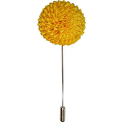 Bassin and Brown Chrysanthemum Flower Lapel Pin - Yellow