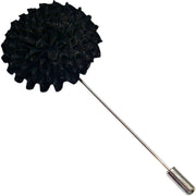 Bassin and Brown Chrysanthemum Lapel Pin - Black