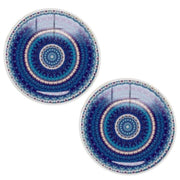 Bassin and Brown Concentric Circles Cufflinks - Blue/White