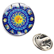 Bassin and Brown Constellation Symbols Lapel Pin - Blue/Yellow